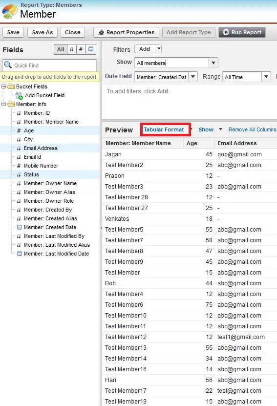 tabular reports tabular reports