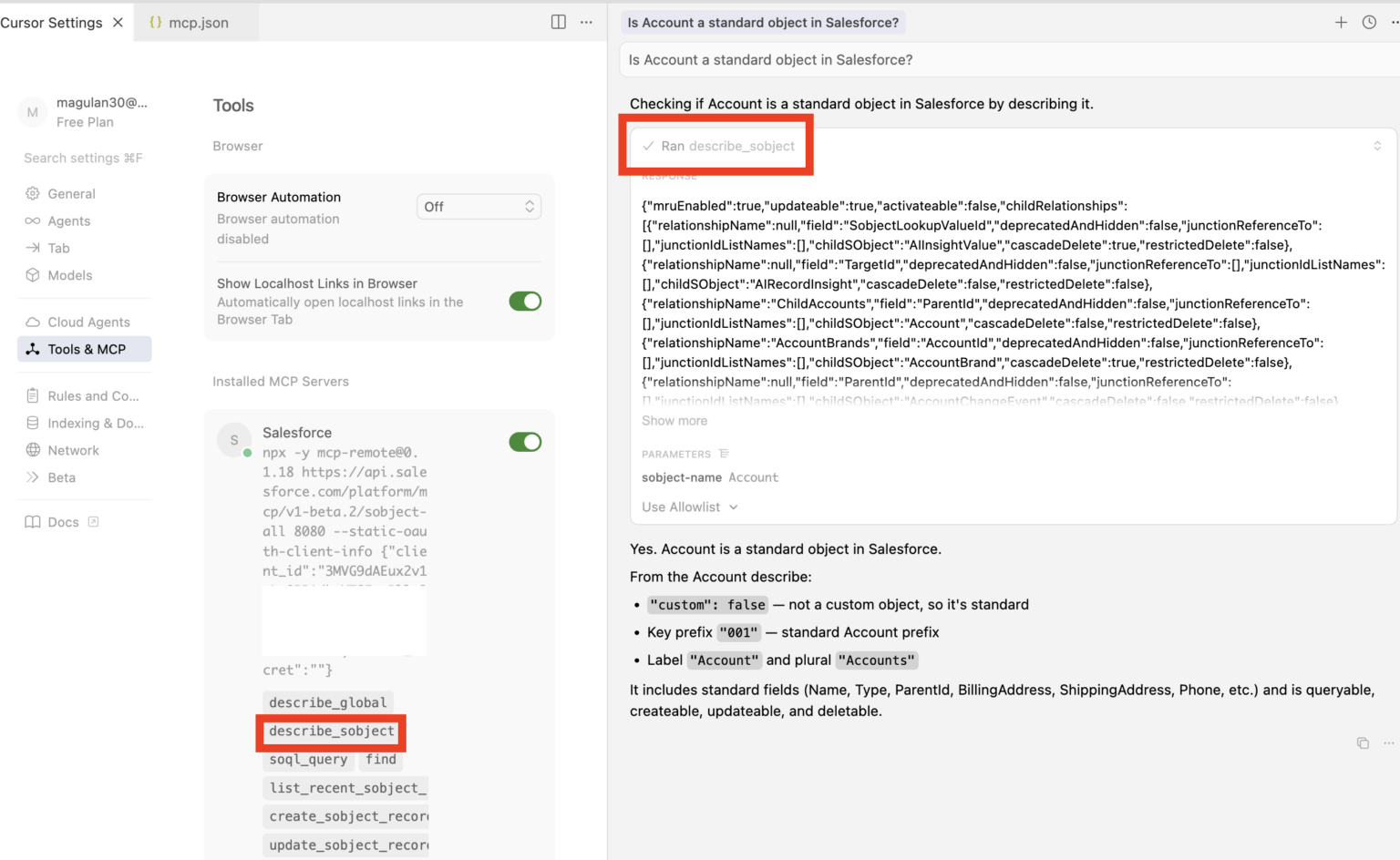 Connect Salesforce API MCP Server in Cursor IDE – InfallibleTechie